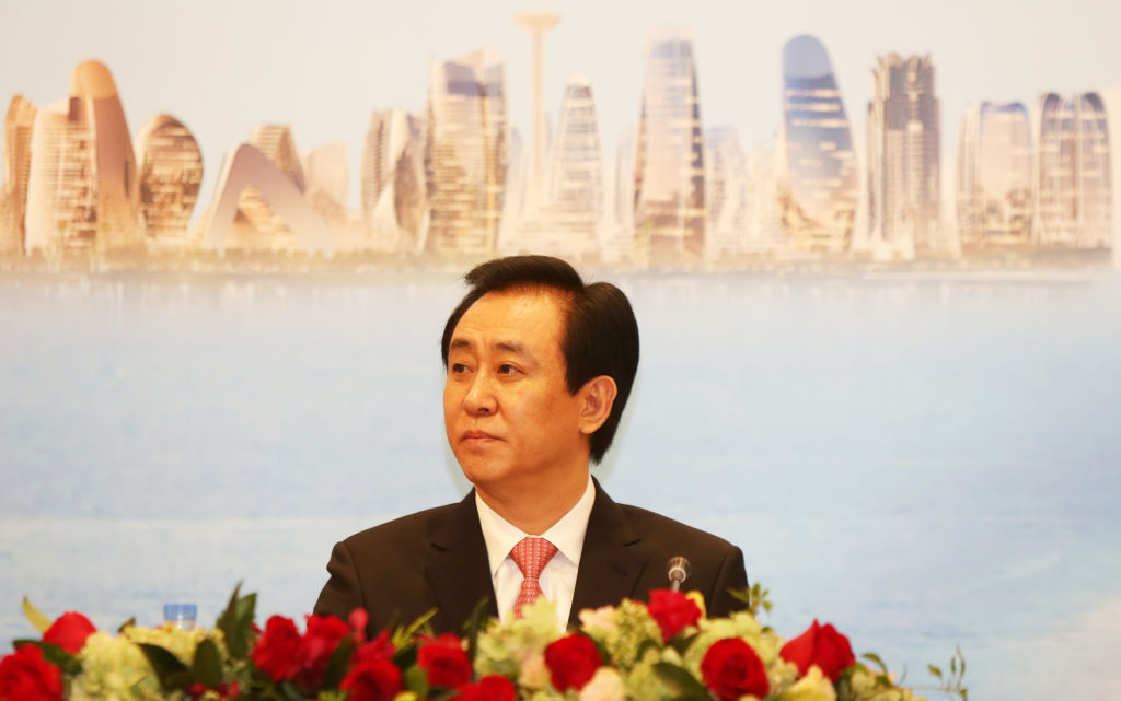 China Evergrande Group Chairman of the Board Hui Ka-yan attends China Evergrande Group 2016 Annual Results at Island Shangri-La, Hong Kong in Admiralty. 28MAR17 SCMP/ Xiaomei Chen (Photo by Xiaomei Chen/South China Morning Post via Getty Images)