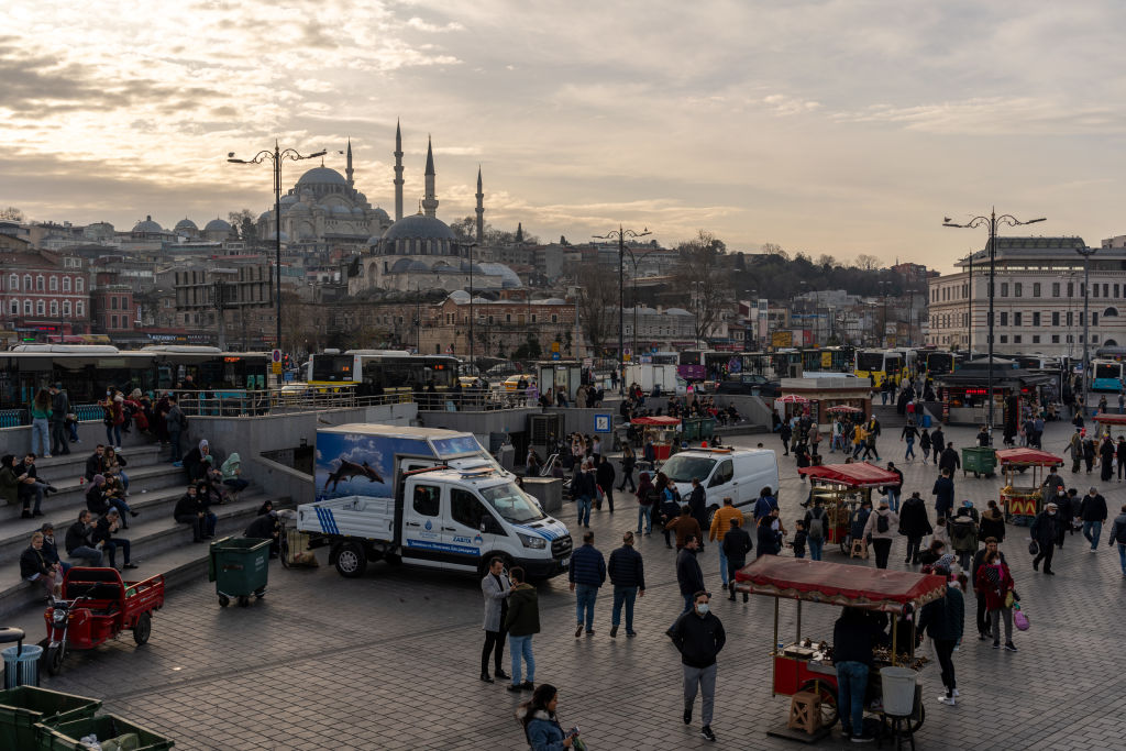 The crowded streets of Istanbul, Turkey seen on January 8, 2021.. (Photo by Erhan Demirtas/NurPhoto via Getty Images)