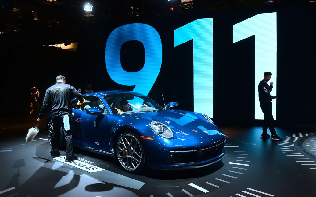 The Porsche 911 Carrera 4S, which made its world premiere, is seen at AutoMobility LA, the trade show ahead of the LA Auto Show, on November 29, 2018, at the Los Angeles Convention Center. - Automobility LA opens to the public from November 30 to December 9. (Photo by Frederic J. BROWN / AFP)        (Photo credit should read FREDERIC J. BROWN/AFP via Getty Images)