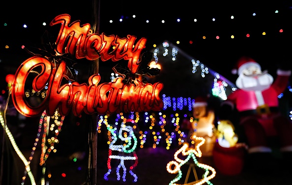 SYDNEY, Dec. 24, 2019-- Decoration lights are seen in front of houses of local people on the eve of Christmas in Sydney, Australia, Dec. 24, 2019. (Photo by Bai Xuefei/Xinhua via Getty) (Xinhua/Bai Xuefei via Getty Images)