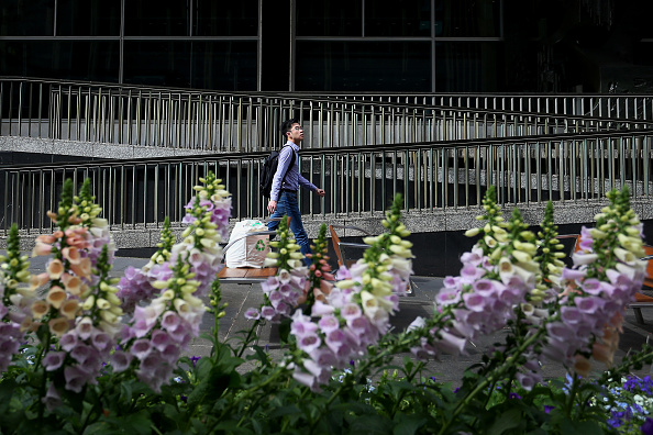 SYDNEY, AUSTRALIA - OCTOBER 18: A pedestrian moves past the Reserve Bank of Australia (RBA) building on October 18, 2022 in Sydney, Australia. Australia's Treasurer Jim Chalmers said last week that the country will not be immune from a darkening outlook for global inflation and interest rates, but that he expects Australia to be able to weather the turbulent economic headwinds better than most. (Photo by Lisa Maree Williams/Getty Images)