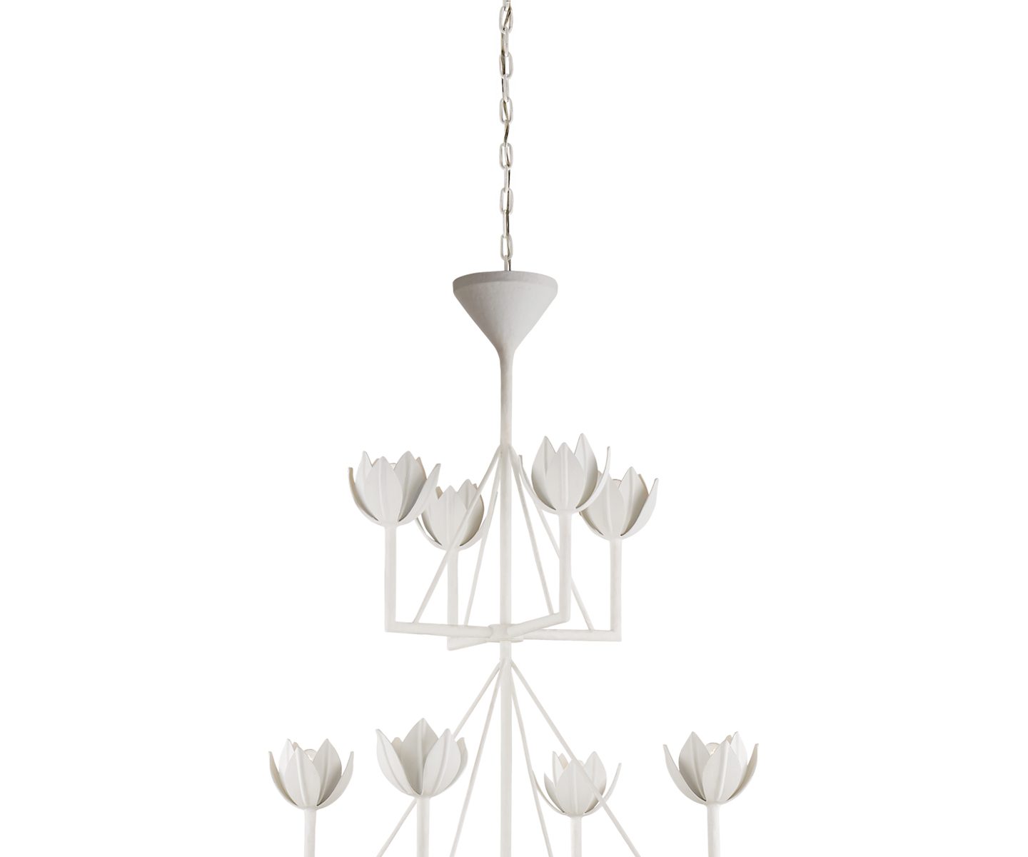 Chandelier in plaster white from Montauk Lighting,