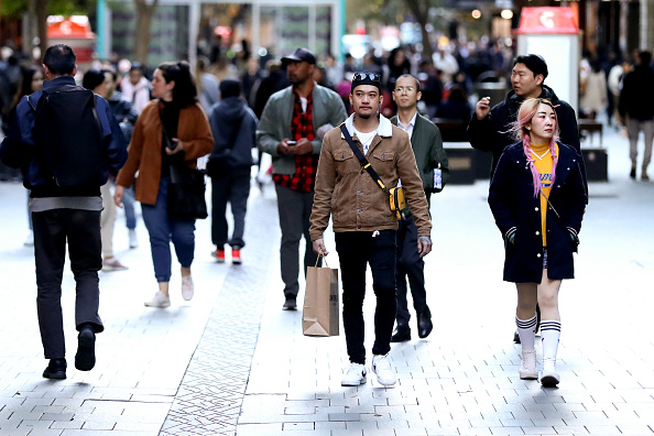 Pitt Street Mall, Sydney, Australia. The Reserve Bank of Australia has paused interest rates but consumer sentiment is still low. (Photo by Brendon Thorne/Getty Images)