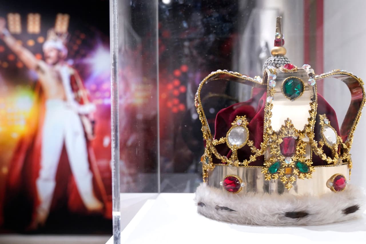 Mercury, the Queen frontman who died in 1991, was an eclectic collector of artwork, furniture, and feline-inspired décor.
Timothy A. Clary/Getty Images