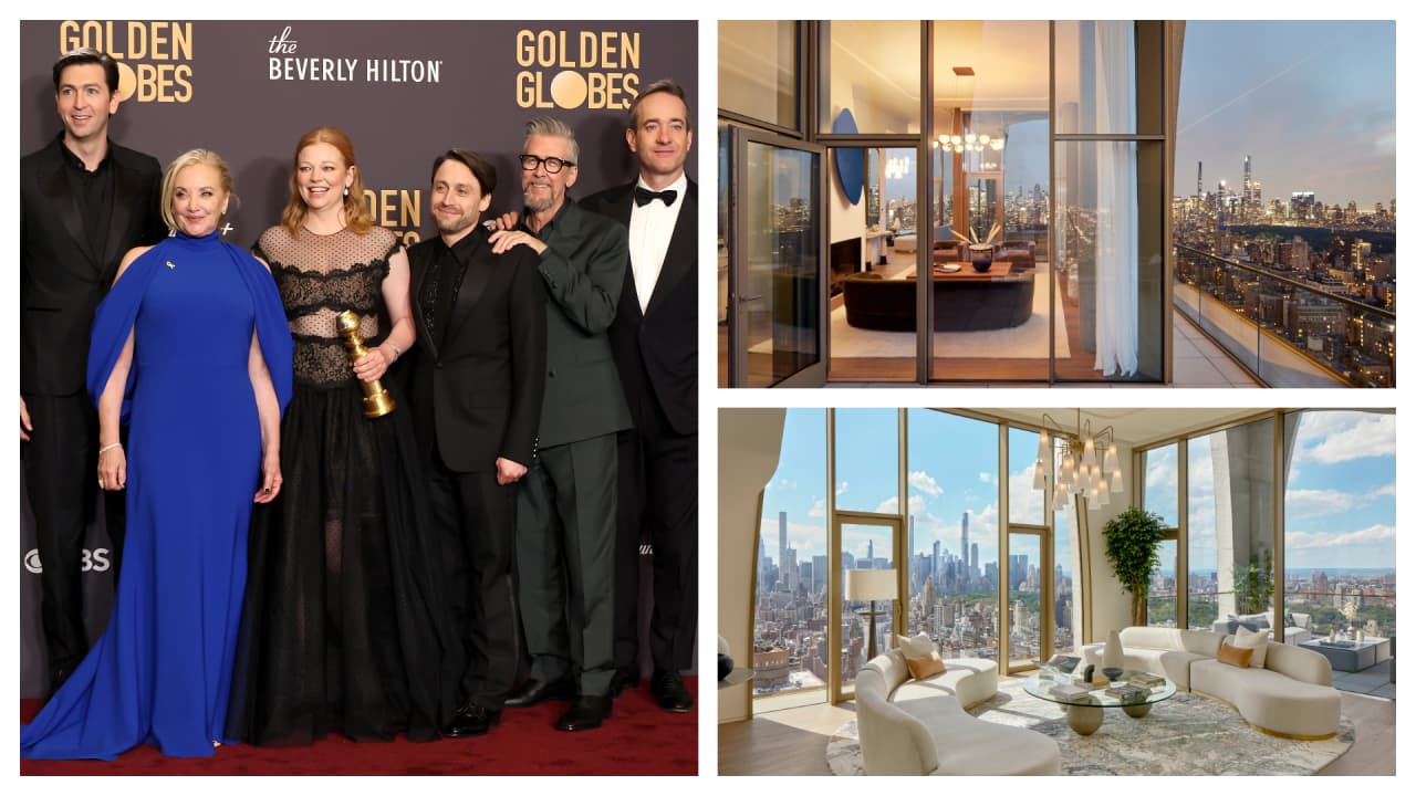 Succession” filmed part of the show from a triplex penthouse on Manhattan’s Upper East Side that sold for nearly $25 million last year.
Composite: Getty Images; Sean Hemmerle