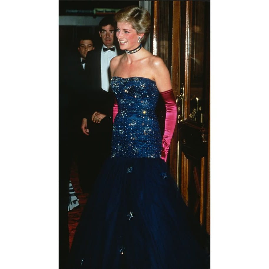 diana princess of wales blue dress The Story Behind Princess Diana's 1987 Ice-Blue Cannes Dress