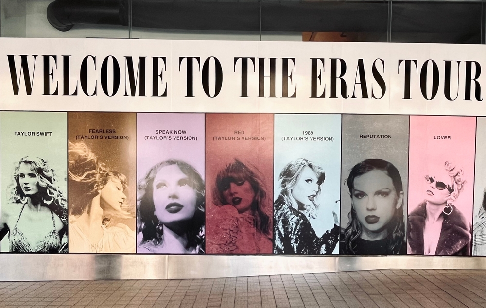 Sydney, Australia - February 13, 2024: Discover Taylor Swift's promotional banner for the Eras Tour Australia. Shutterstock