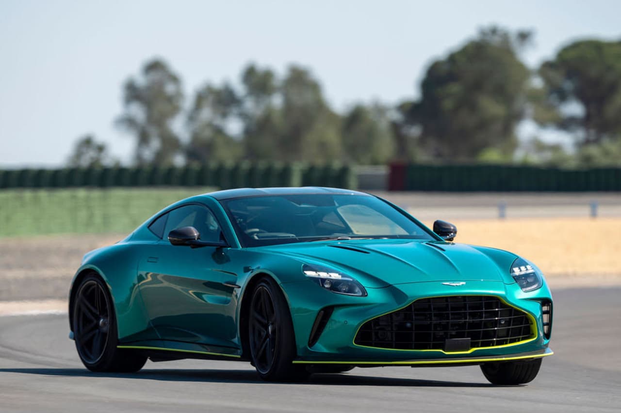 Aston’s designers keep the lines low, wide, and balanced for the 2025 Vantage.
Aston Martin